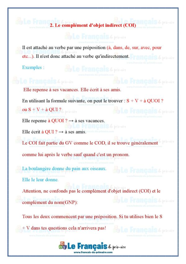 Les compléments essentiels | Le français du primaire
