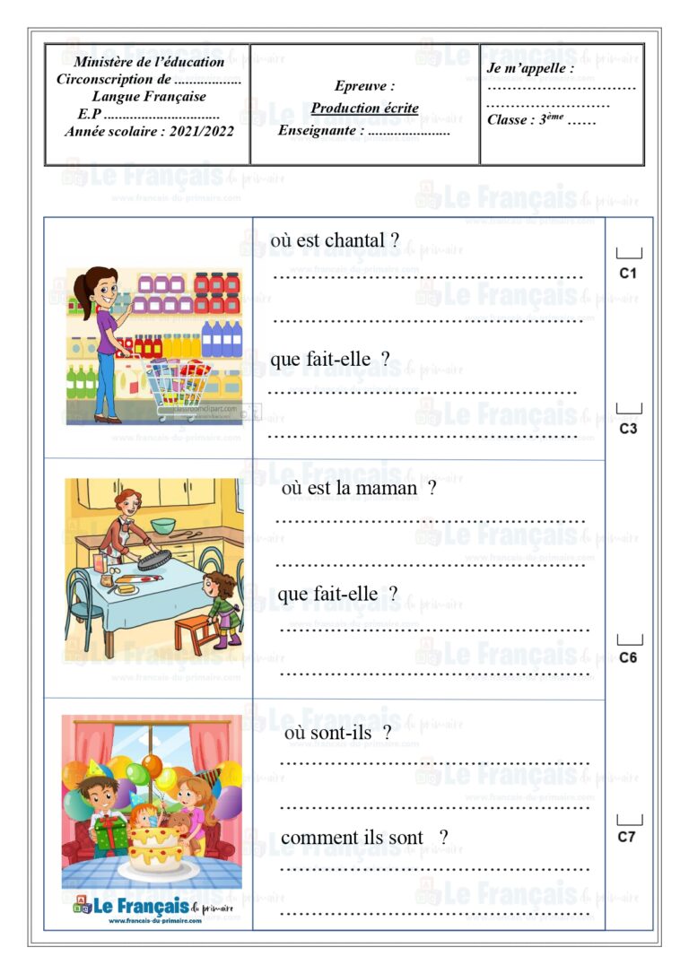 Evaluation Modules Et Me Ann E Trimestre Production Crite Le Fran Ais Du Primaire