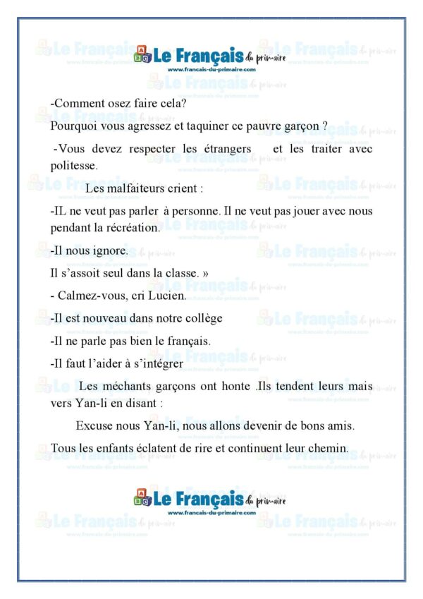 Au secours de Yan-li 4ème année | Le français du primaire